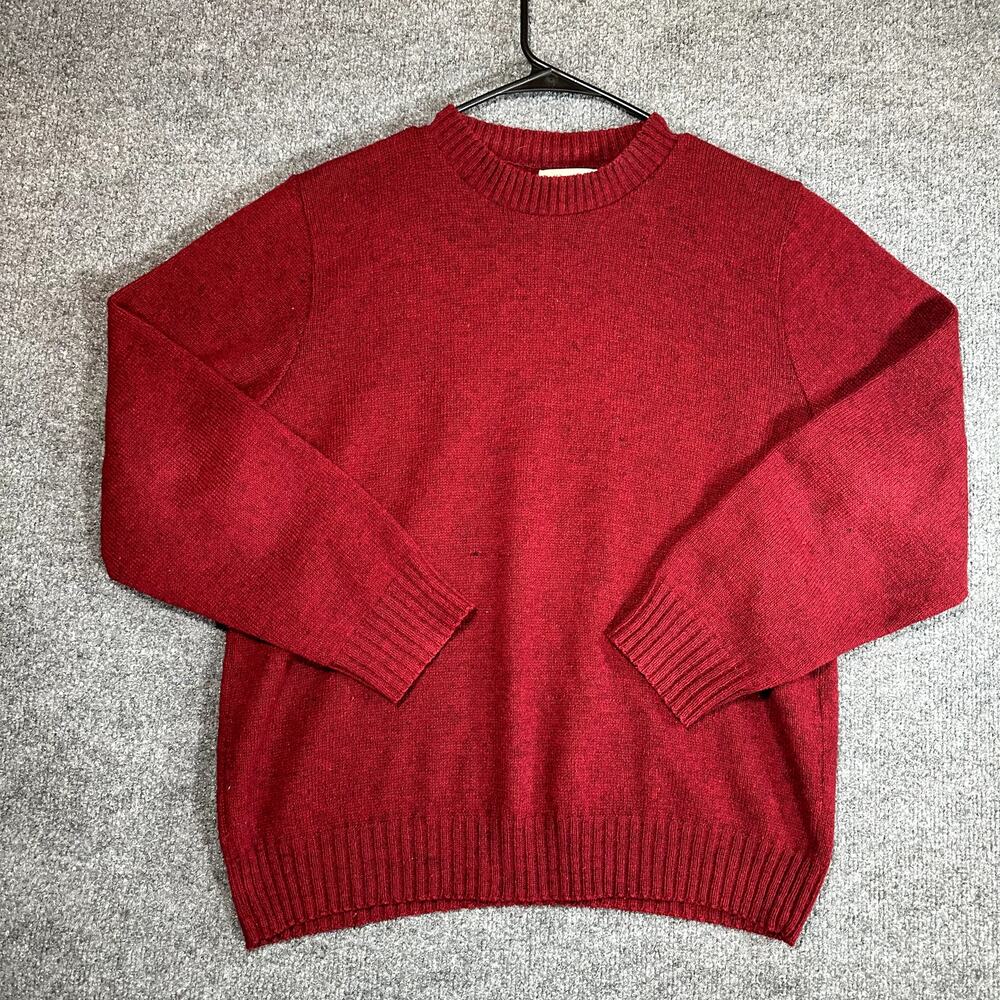 Vintage 60s Brookshire Men’s Red Shetland Wool Sweater Crewneck USA Preppy